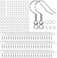 💎 150 pairs of 925 sterling silver earring hooks - fish hook ear wires set with 500pcs hypoallergenic earring making kit: jump rings and clear silicone earring backs stoppers (silver) logo