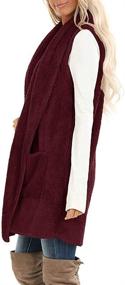 img 2 attached to ReachMe Sleeveless Pockets Cardigan Sweaters Women's Clothing in Coats, Jackets & Vests