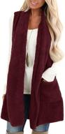 reachme sleeveless pockets cardigan sweaters women's clothing in coats, jackets & vests logo