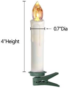 img 2 attached to 🕯️ Houdlee Flickering LED Flameless Taper Candles: Remote Control, Removable Clips, 4 Inches - Set of 10 Warm White Candles ideal for Christmas, Chandeliers, Mini Wedding Décor