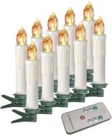 🕯️ houdlee flickering led flameless taper candles: remote control, removable clips, 4 inches - set of 10 warm white candles ideal for christmas, chandeliers, mini wedding décor логотип