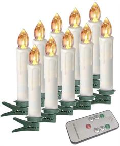 img 4 attached to 🕯️ Houdlee Flickering LED Flameless Taper Candles: Remote Control, Removable Clips, 4 Inches - Set of 10 Warm White Candles ideal for Christmas, Chandeliers, Mini Wedding Décor