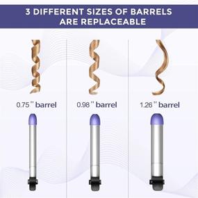 img 1 attached to 🔥 3-в-1 вращающаяся плойка с обменными насадками для пляжных волн, ЖК-дисплеем, быстрым разогревом до 430°F, керамическим покрытием - идеальное средство для создания причесок