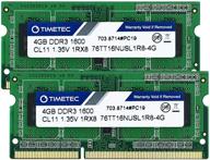 timetec оперативная память для ноутбука ddr3l / ddr3 объемом 8 гб с частотой 1600 мгц – модуль обновления памяти 2x4гб, без ecc, несбалансированная, напряжение 1,35 в / 1,5 в, cl11, sodimm с 204 контактами. логотип