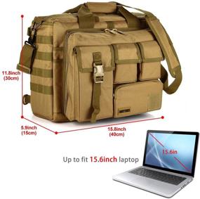 img 3 attached to 🎒 Premium Military Briefcase, 15.6-inch Tactical Laptop Messenger Bag for Men - Versatile Outdoor Computer Shoulder Handbags (15.6", Khaki)