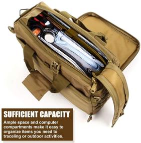 img 1 attached to 🎒 Premium Military Briefcase, 15.6-inch Tactical Laptop Messenger Bag for Men - Versatile Outdoor Computer Shoulder Handbags (15.6", Khaki)