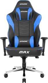 img 4 attached to 🪑 AKRacing Masters Series Max Gaming Chair - Wide Flat Seat, 400 lbs Weight Capacity, Rocker and Height Adjustment Mechanisms - Black/Blue
