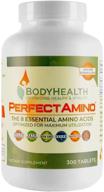 💪 bodyhealth perfectamino - 8 essential amino acids (300 tablets) with bcaa for muscle recovery, energy boost & stamina, 99% utilization, vegan branched chain protein for pre/post workout logo