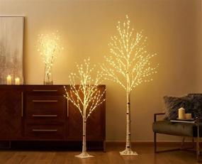 img 3 attached to 🌳 LITBLOOM 4FT Lighted Birch Twig Tree with Fairy Lights - 200LED Warm White, Perfect for Indoor and Outdoor Home Decoration