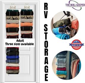 img 1 attached to 👖 The Roll Keeper - Ultimate Hanging Closet System for T-Shirts & Leggings - Smart Space Saver & Organizer - Holds 16 Rolls - OW -Three