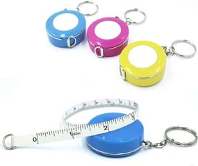 img 4 attached to 📏 Convenient and Versatile [3 Pack] Snik-S Push Button Soft Tape Measure - Ideal for Body Measurements, Sewing, Crafting, and Dieting - Includes Keychain - 60-Inch/150cm Length (Pink, Blue, Yellow)