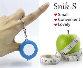 img 2 attached to 📏 Convenient and Versatile [3 Pack] Snik-S Push Button Soft Tape Measure - Ideal for Body Measurements, Sewing, Crafting, and Dieting - Includes Keychain - 60-Inch/150cm Length (Pink, Blue, Yellow)