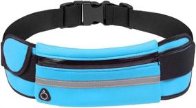 img 4 attached to 🏃 Jinning Waterproof Running Waist Pack: Anti-Theft, Reflective, Adjustable with Bottle Holder - Perfect for All Phone Models and Waist Sizes