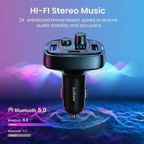 img 3 attached to 🚗 AINOPE Bluetooth Car Adapter with PD&QC3.0, 36W/6A Radio Transmitter Bluetooth Adapter Car with 7-Colors LED Backlit V5.0 for Crystal Sound Quality