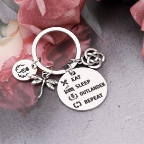 img 3 attached to 🧣 KUIYAI Celtic-Inspired Sasenach Jewelry Keychain with Celtic Knot Cross Charm - Perfect Gift for Fans and Merchandise Enthusiasts