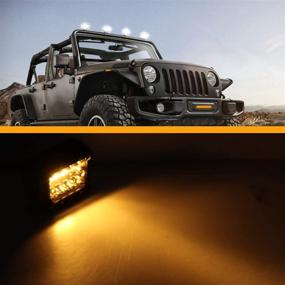 img 1 attached to 🚛 Turboo 4 Inch LED Light Bar- Amber White Flash Light, 8PCS 12000LM Triple Row Spot Flood Combo LED Work Driving Fog Lights for Pickup Truck ATV UTV SUV Boat- Off Road LED Pods