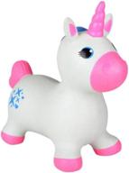 🦄 inflatable bouncing unicorn by kicko - 22 inch animal hoppers for girls - playful bouncy toy animals логотип