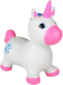 img 4 attached to 🦄 Inflatable Bouncing Unicorn by Kicko - 22 Inch Animal Hoppers for Girls - Playful Bouncy Toy Animals