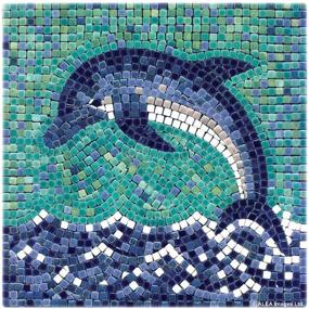 img 4 attached to 🐬 Погрузись в творчество с набором для мозаики: дизайн дельфина (7 дюймов / 20 см, квадратный)