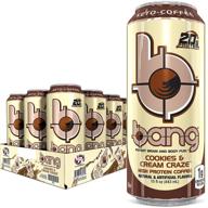 bang cookies and cream keto coffee energy drink - high protein coffee cookies & cream, 15 fl oz (pack of 12) - packaging may vary logo