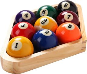 img 1 attached to 🎱 BETTERLINE Billiard Balls Set with Pool Table Triangle Ball Rack and 9-Ball Diamond Rack (Wood) plus 5 Cue Chalks and 2 Table Spot Stickers - Essential Pool Table Accessories for Enhanced Gameplay