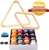 🎱 betterline billiard balls set with pool table triangle ball rack and 9-ball diamond rack (wood) plus 5 cue chalks and 2 table spot stickers - essential pool table accessories for enhanced gameplay логотип