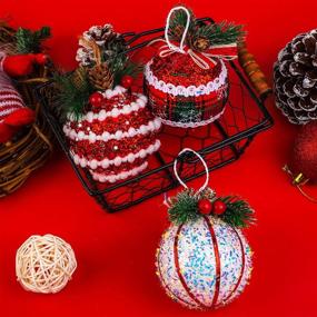 img 1 attached to 🎄 Aneco 12 Pack Christmas Ball Ornaments - Assorted Styles Xmas Balls Baubles Set with Foam, Pine Cones, and Berries for Holiday Wedding Party Decoration