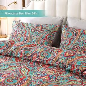 img 1 attached to 🛏️ King Size Jacquard Paisley Bedding Duvet Cover Set with Pillow Cases - Style3