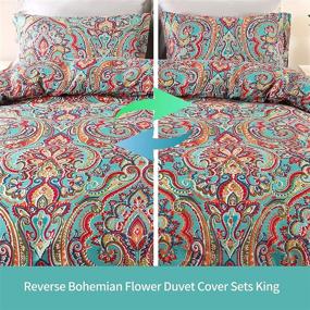 img 2 attached to 🛏️ King Size Jacquard Paisley Bedding Duvet Cover Set with Pillow Cases - Style3