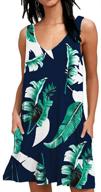 👗 women's summer casual t-shirt dresses beach cover-up tank dress with pockets - misfay logo