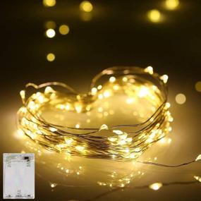 img 4 attached to 🔥 ANJAYLIA 10Ft 30LED Fairy Lights Battery Operated for Bedroom - Waterproof Warm White Twinkle Firefly Lights for Christmas Birthday Party Wedding