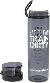 img 2 attached to 🚰 27oz Flip Lid Water Bottle for Fitness, Workout, and Sports - Motivational Bottle with Measurements and Goal Marked Times for Daily Water Intake, BPA Free Non-Toxic Triton