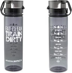 img 4 attached to 🚰 27oz Flip Lid Water Bottle for Fitness, Workout, and Sports - Motivational Bottle with Measurements and Goal Marked Times for Daily Water Intake, BPA Free Non-Toxic Triton