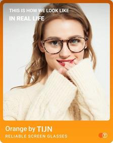 img 2 attached to 👓 Enhance Comfort and Focus with TIJN Blue Light Glasses for Women - 2 Pack Anti Fog Round Clear Computer Glasses