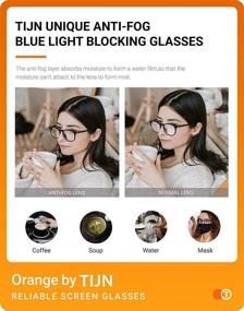 img 1 attached to 👓 Enhance Comfort and Focus with TIJN Blue Light Glasses for Women - 2 Pack Anti Fog Round Clear Computer Glasses