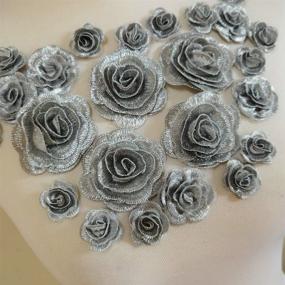 img 3 attached to 🌼 Silver Daisy Flowers Embroidered Sew On Applique - 25PCS Floral Lace Patch for Sewing Trims, Clothes, Wedding Dress Craft DIY (Silver B)