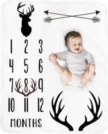 baby monthly milestone blanket boy nursery logo