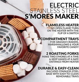 img 3 attached to Nostalgia Indoor Electric Stainless Steel S'mores Maker: Вкусный угощение с 4 удобными контейнерами и 2 шампурами для обжаривания!