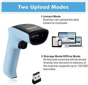 img 2 attached to 📱 Trohestar Bluetooth Barcode Scanner with Charging Cradle - Portable 1D Wired & 2.4GHz Wireless & Bluetooth CCD Bar Code Reader for Inventory Management