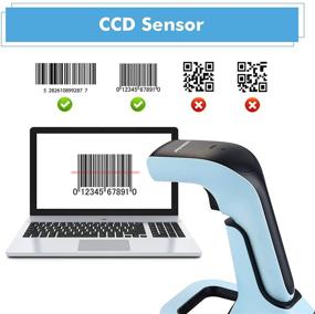 img 1 attached to 📱 Trohestar Bluetooth Barcode Scanner with Charging Cradle - Portable 1D Wired & 2.4GHz Wireless & Bluetooth CCD Bar Code Reader for Inventory Management