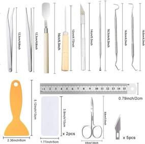 img 2 attached to 🔪 Ultimate 19-Piece Vinyl Weeding Tools Set: Scissors, Tweezers, Weeders, Scraper, Spatula and More for Precise Vinyl Weeding, Silhouettes, Lettering, Cameos