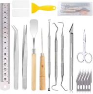 🔪 ultimate 19-piece vinyl weeding tools set: scissors, tweezers, weeders, scraper, spatula and more for precise vinyl weeding, silhouettes, lettering, cameos logo