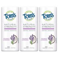 🌱 plastic-free aluminum-free deodorant 3-pack: tom's of maine natural strength coconut lavender, 2 oz. (packaging may vary) logo