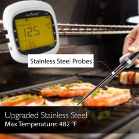 img 2 attached to 🔥 Enhanced BBQ Thermometer Temperature Probes - Set of 2 Stainless Steel Probes for NutriChef PWIRBBQ80 Bluetooth Wireless BBQ Digital Thermometer - Compatible with a Variety of Meat Types - NutriChef
