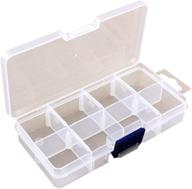 📦 portable clear hard plastic storage container with removable dividers for art crafts, jewelry, earrings, beads, sewing, pills, accessories - organizer box case with 8 grids logo