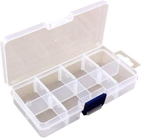 img 1 attached to 📦 Portable Clear Hard Plastic Storage Container with Removable Dividers for Art Crafts, Jewelry, Earrings, Beads, Sewing, Pills, Accessories - Organizer Box Case with 8 Grids