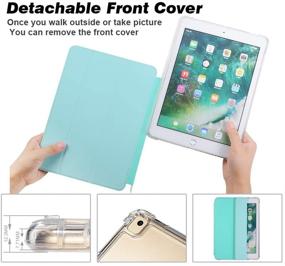 img 2 attached to 📱 Valkit iPad Mini 5th Generation Case 2019, iPad Mini 4 Case - Shockproof Heavy Duty Rugged Armor Cover with Smart Folio Stand, Impact Resistant & Auto Sleep/Wake - Mint Green