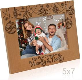 img 2 attached to 🎁 KATE POSH Our First Christmas as Mommy & Daddy Engraved Natural Wood Frame: Perfect Gift for New Parents, New Mom, New Dad (5x7-Horizontal)