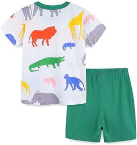 img 1 attached to 👶 Cotton Short Sleeve Tee and Short Set for Baby Toddler Boys by Funnymore