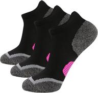 🏃 wander women's athletic running socks - set of 3-6 pairs | thick cushion ankle socks for women | sport low cut socks in sizes 6-9/9-12 logo